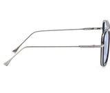 Unisex Blue Silver Retro Square Sunglass